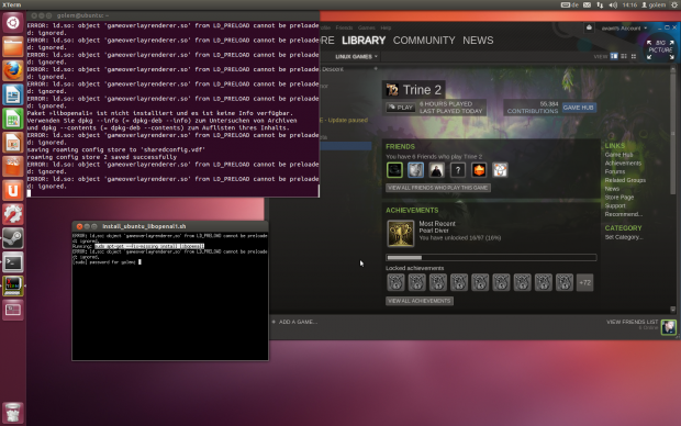 ..dies geschieht über ein Shell-Fenster.